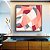 Quadro Quadrado Abstrato Mosaico Contornos Rosa Salmão Cinza Branco Canvas Moldura - Imagem 3