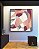 Quadro Quadrado Abstrato Mosaico Contornos Rosa Salmão Cinza Branco Canvas Moldura - Imagem 5