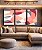 Trio de Quadros Abstrato Mosaico Contornos Rosa Salmão Cinza Branco Canvas Moldura - Imagem 1