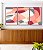 Trio de Quadros Abstrato Mosaico Contornos Rosa Salmão Cinza Branco Canvas Moldura - Imagem 5