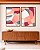 Duo de Quadros Abstrato Mosaico Contornos Rosa Salmão Cinza Branco Canvas Moldura - Imagem 5