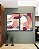 Duo de Quadros Abstrato Mosaico Contornos Rosa Salmão Cinza Branco Canvas Moldura - Imagem 4