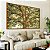 Duo de Quadros Árvore Majestosa Folhagem Verde Luz Dourada Natureza Canvas Moldura - Imagem 3