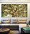 Trio de Quadros Estilizados Árvore Majestosa Folhagem Verde Luz Dourada Natureza Canvas Moldura - Imagem 2