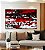 Quadro Horizontal Abstrato Mosaico Vermelho Preto e Branco Canvas Moldura - Imagem 2