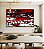 Quadro Horizontal Abstrato Mosaico Vermelho Preto e Branco Canvas Moldura - Imagem 1