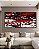 Duo de Quadros Quadrados Abstrato Mosaico Vermelho Preto e Branco Canvas Moldura - Imagem 5