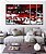 Trio de Quadros Estilizados Abstrato Mosaico Vermelho Preto e Branco Canvas Moldura - Imagem 5