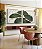 Duo de Quadros Quadrados Folhas Ginkgo Verde Esmeralda Dourado Natureza Canvas Moldura - Imagem 1