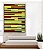 Quadro Vertical Abstrato Mosaico Geométrico Amarelo Limão Vermelho Listras Tiras Canvas Moldura - Imagem 5