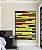 Quadro Vertical Abstrato Mosaico Geométrico Amarelo Limão Vermelho Listras Tiras Canvas Moldura - Imagem 4