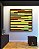 Quadro Quadrado Abstrato Mosaico Geométrico Amarelo Limão Vermelho Listras Tiras Canvas Moldura - Imagem 4