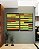Duo de Quadros Abstrato Mosaico Geométrico Amarelo Limão Vermelho Listras Tiras Canvas Moldura - Imagem 5