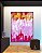 Quadro Vertical Abstrato Mosaico Rosa Laranja Canvas Moldura - Imagem 2