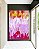 Quadro Vertical Abstrato Mosaico Rosa Laranja Canvas Moldura - Imagem 5