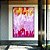 Quadro Vertical Abstrato Mosaico Rosa Laranja Canvas Moldura - Imagem 3