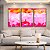 Trio de Quadros Abstrato Mosaico Rosa Laranja Canvas Moldura - Imagem 4