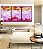Trio de Quadros Abstrato Mosaico Rosa Laranja Canvas Moldura - Imagem 3