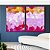Duo de Quadros Abstrato Mosaico Rosa Laranja Canvas Moldura - Imagem 2