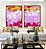Duo de Quadros Abstrato Mosaico Rosa Laranja Canvas Moldura - Imagem 1
