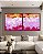 Duo de Quadros Quadrados Abstrato Mosaico Rosa Laranja Canvas Moldura - Imagem 5