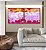 Duo de Quadros Quadrados Abstrato Mosaico Rosa Laranja Canvas Moldura - Imagem 2