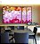 Trio de Quadros Estilizados Abstrato Mosaico Rosa Laranja Canvas Moldura - Imagem 3