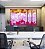 Trio de Quadros Estilizados Abstrato Mosaico Rosa Laranja Canvas Moldura - Imagem 4