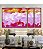 Trio de Quadros Estilizados Abstrato Mosaico Rosa Laranja Canvas Moldura - Imagem 1