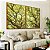 Duo de Quadros Copa de Árvore Iluminada Galhos Folhas Verdes Natureza Canvas Moldura - Imagem 4