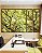 Trio de Quadros Estilizados Copa de Árvore Iluminada Galhos Folhas Verdes Natureza Canvas Moldura - Imagem 3