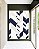 Quadro Vertical Abstrato Geométrico Mosaico Azul Bege Branco Canvas Moldura - Imagem 4