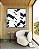 Quadro Quadrado Abstrato Geométrico Mosaico Azul Bege Branco Canvas Moldura - Imagem 2