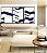 Trio de Quadros Abstrato Geométrico Mosaico Azul Bege Branco Canvas Moldura - Imagem 5
