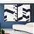 Duo de Quadros Abstrato Geométrico Mosaico Azul Bege Branco Canvas Moldura - Imagem 3