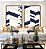 Duo de Quadros Abstrato Geométrico Mosaico Azul Bege Branco Canvas Moldura - Imagem 2