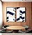 Duo de Quadros Abstrato Geométrico Mosaico Azul Bege Branco Canvas Moldura - Imagem 5