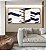 Duo de Quadros Quadrados Abstrato Geométrico Mosaico Azul Bege Branco Canvas Moldura - Imagem 4