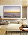 Quadro Horizontal Mar Sereno ao Entardecer Pôr so Sol Praia Azul Canvas Moldura - Imagem 2