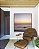 Quadro Quadrado Mar Sereno ao Entardecer Pôr so Sol Praia Azul Canvas Moldura - Imagem 5