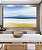 Quadro Horizontal Praia Mar Azul Sereno Nuvens Movimento Canvas Moldura - Imagem 2
