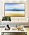 Quadro Horizontal Praia Mar Azul Sereno Nuvens Movimento Canvas Moldura - Imagem 1