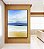 Quadro Vertical Praia Mar Azul Sereno Nuvens Movimento Canvas Moldura - Imagem 1