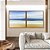 Duo de Quadros Quadrados Praia Mar Azul Sereno Nuvens Movimento Canvas Moldura - Imagem 5