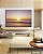 Quadro Horizontal Pôr do Sol no Mar Praia Céu Lilás Serenidade Canvas Moldura - Imagem 5