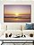 Quadro Horizontal Pôr do Sol no Mar Praia Céu Lilás Serenidade Canvas Moldura - Imagem 1