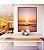 Quadro Vertical Pôr do Sol no Mar Praia Céu Lilás Serenidade Canvas Moldura - Imagem 5