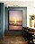 Quadro Vertical Pôr do Sol no Mar Praia Céu Lilás Serenidade Canvas Moldura - Imagem 3