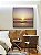 Quadro Quadrado Pôr do Sol no Mar Praia Céu Lilás Serenidade Canvas Moldura - Imagem 3