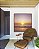 Quadro Quadrado Pôr do Sol no Mar Praia Céu Lilás Serenidade Canvas Moldura - Imagem 5